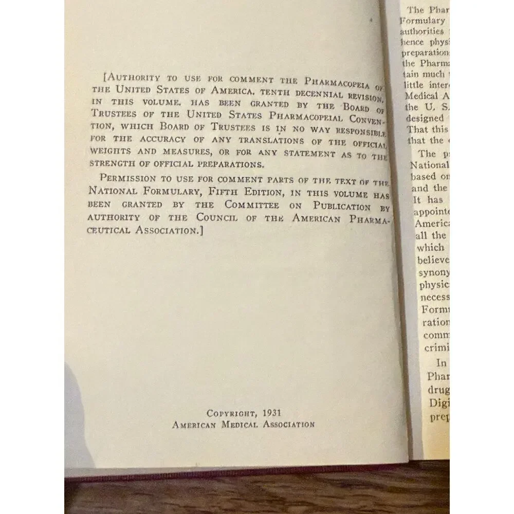 💊 1931 Epitome U.S. Pharmacopoeia National Formulary AMA